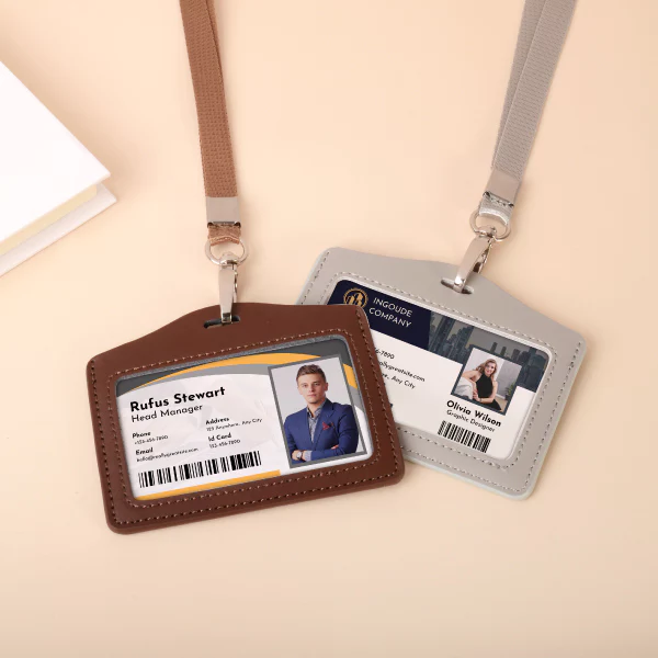 Double-sided PU Leather Badge Holder - Fei Hong Five Metals Wares Co., Ltd.