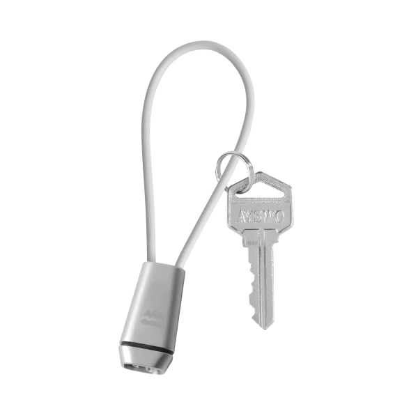 Zinc Alloy Charging Cable Keychain With A Key