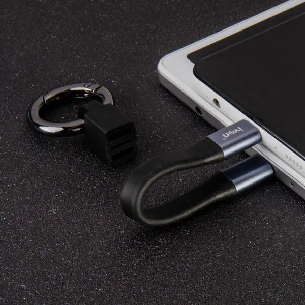 Easy To Use TPE Flat Charging Cable Keychain