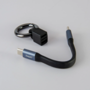 The Cap And The Cable Of TPE Flat Charging Cable Keychain