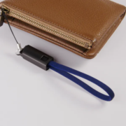 Woven Flat Charging Cable Keychain With The Purese