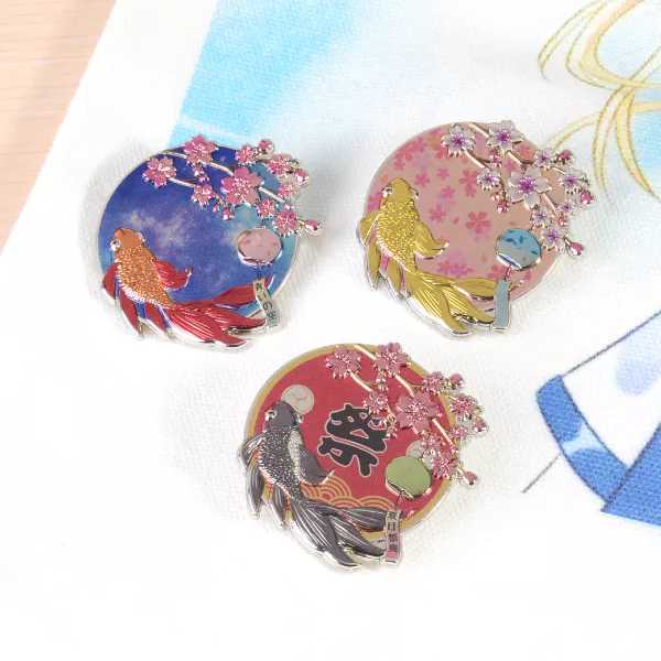 Colorful 2D Celebration Sakura Styling Pin Badge