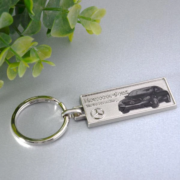 Metal Luster Of Car Brand Rectangular Metal Keyring