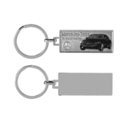 Relief Design Of Car Brand Rectangular Metal Keyring