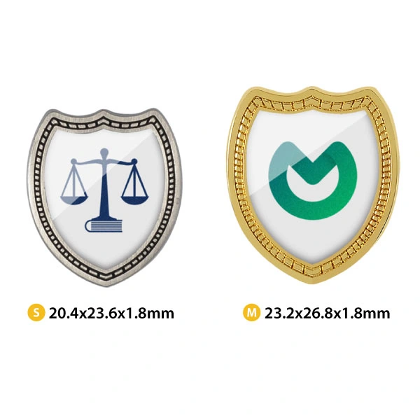 Different Sizes Of Custom Shield Shaped School Badge Pin