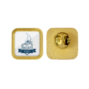 Metal Luster Of Round Edge Square Custom Corporate Pin