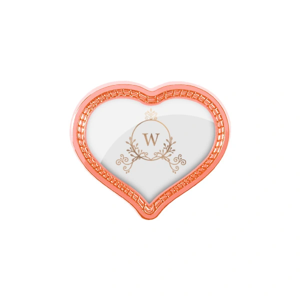 The Front Side Of Simple Heart Shaped Personalised Badge Pin