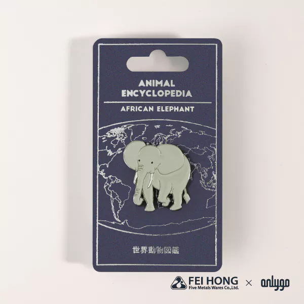 Delicate Paper Card Animal Shaped Magnetic Badge African Elephant