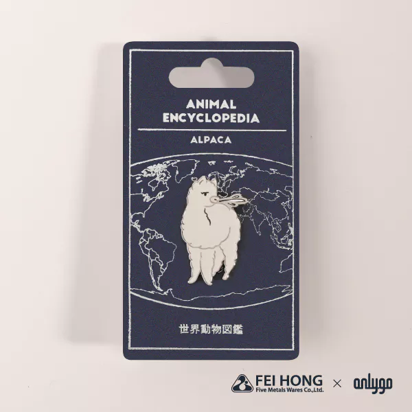 Delicate Paper Card Animal Shaped Magnetic Badge Alpaca