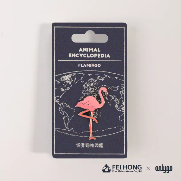 Delicate Paper Card Animal Shaped Magnetic Badge American Flamingo