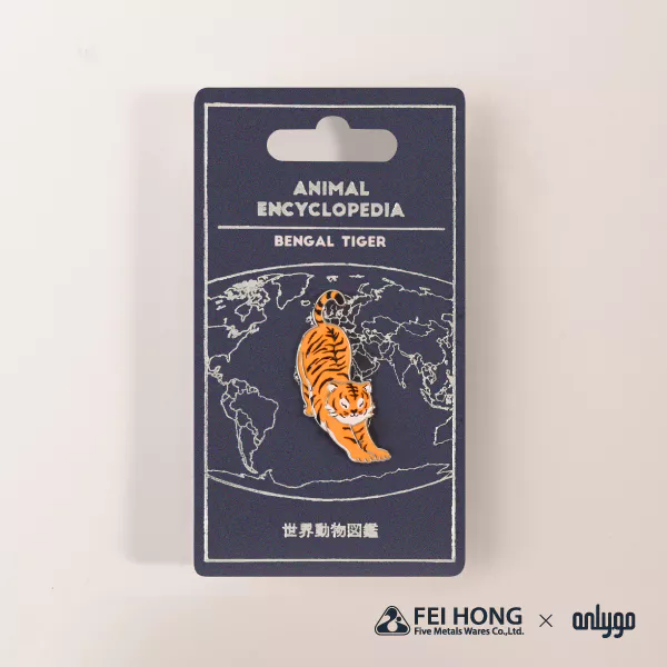 Delicate Paper Card Animal Shaped Magnetic Badge Bengal Tiger