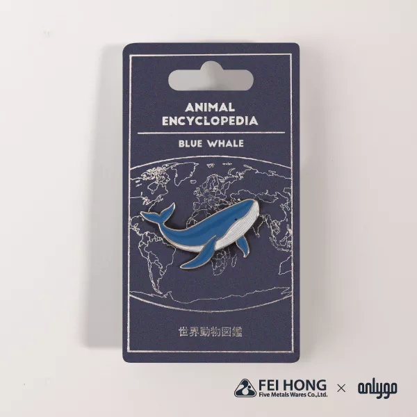 Delicate Paper Card Animal Shaped Magnetic Badge Blue Whale