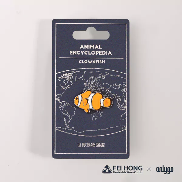 Delicate Paper Card Animal Shaped Magnetic Badge Clownfish