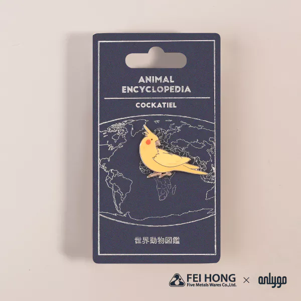 Delicate Paper Card Animal Shaped Magnetic Badge Cockatiel