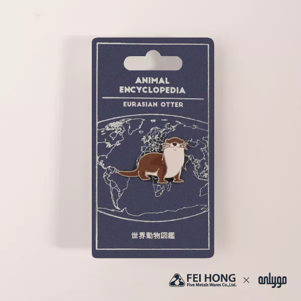Delicate Paper Card Animal Shaped Magnetic Badge Eurasian Otter