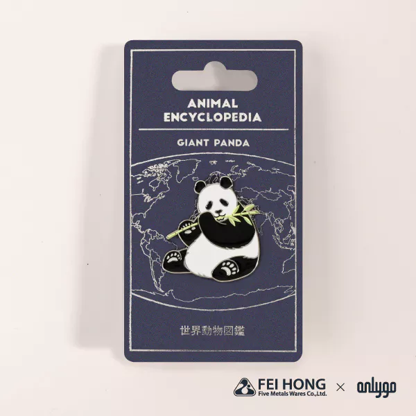 Delicate Paper Card Animal Shaped Magnetic Badge Giant Panda