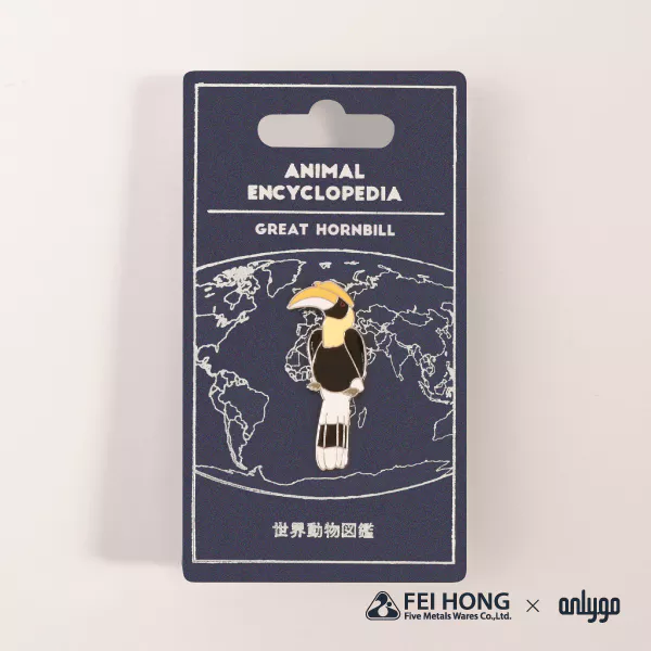 Delicate Paper Card Animal Shaped Magnetic Badge Great Hornbill