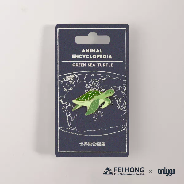 Delicate Paper Card Animal Shaped Magnetic Badge Green Sea Turtle
