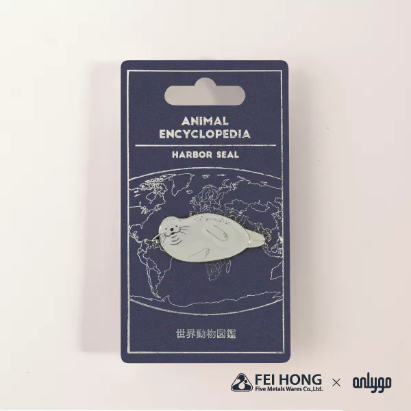 Delicate Paper Card Shaped Magnetic Badge Harbor Seal