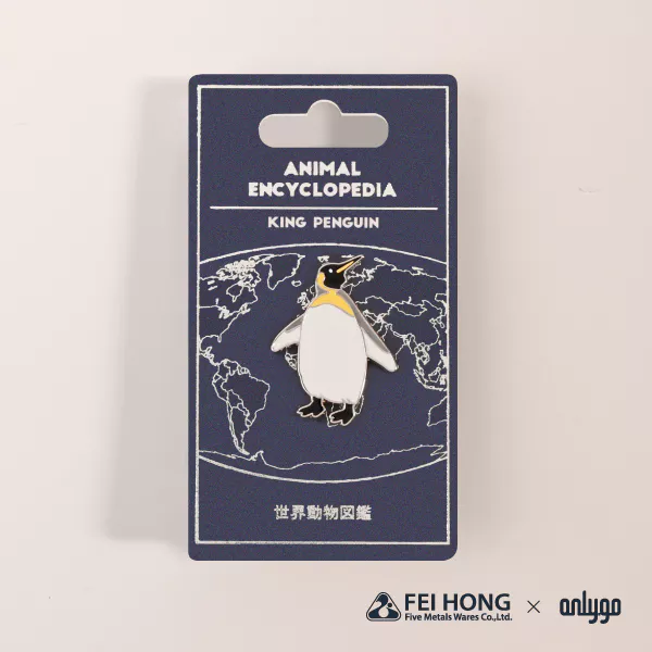 Delicate Paper Card Animal Shaped Magnetic Badge King Penguin