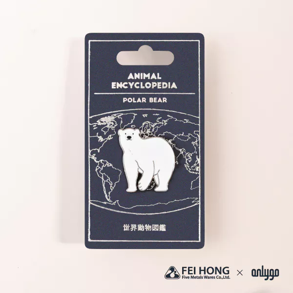 Delicate Paper Card Animal Shaped Magnetic Badge Polar Bear