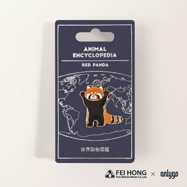 Delicate Paper Card Animal Shaped Magnetic Badge Red Panda