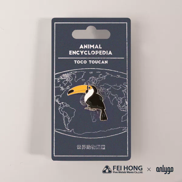 Delicate Paper Card Animal Shaped Magnetic Badge Toco Toucan