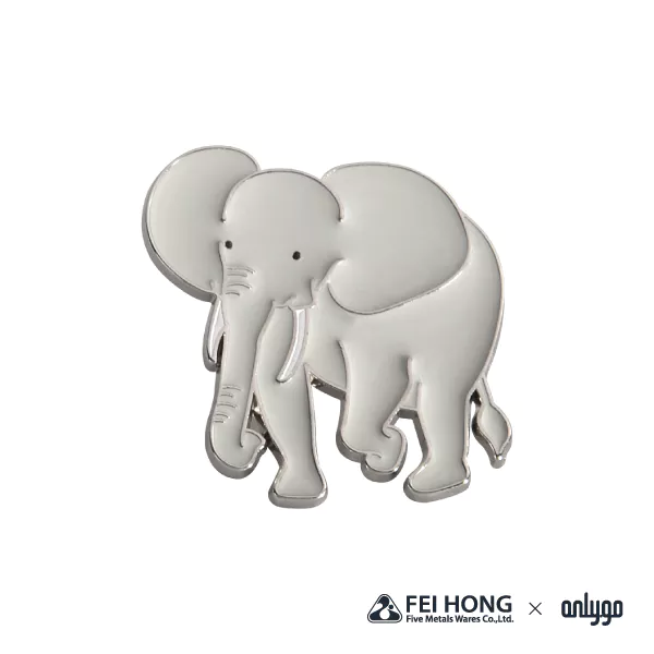 The Front Side Of Animal Shaped Magnetic Badge African Elephant