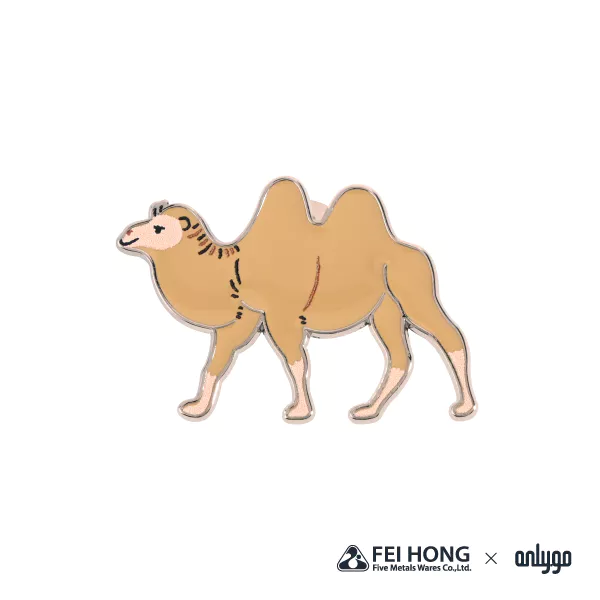 The Front Side Of Animal Shaped Magnetic Badge Bactrian Camel