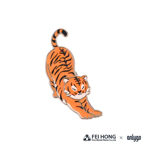 The Front Side Of Animal Shaped Magnetic Badge Bengal Tiger