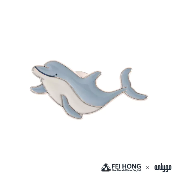 The Front Side Of Animal Shaped Magnetic Badge Bottlenose Dolphin
