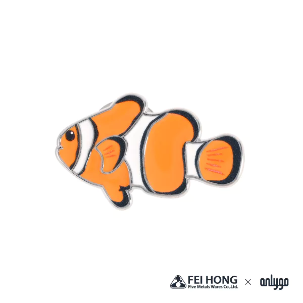 The Front Side Of Animal Shaped Magnetic Badge Clownfish