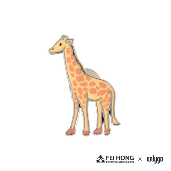 The Front Side Of Animal Shaped Magnetic Badge Giraffe