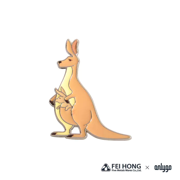 The Front Side Of Animal Shaped Magnetic Badge Kangaroo