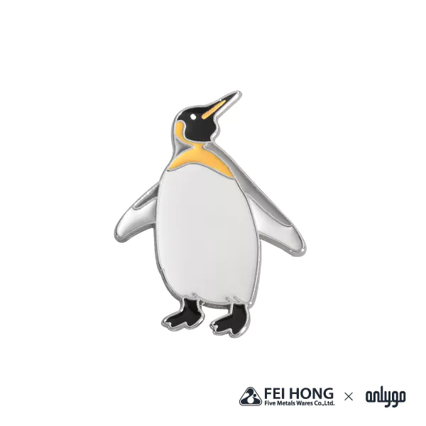 The Front Side Of Animal Shaped Magnetic Badge King Penguin