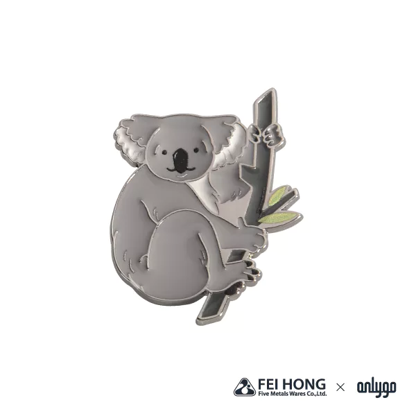 The Front Side Of Animal Shaped Magnetic Badge Koala