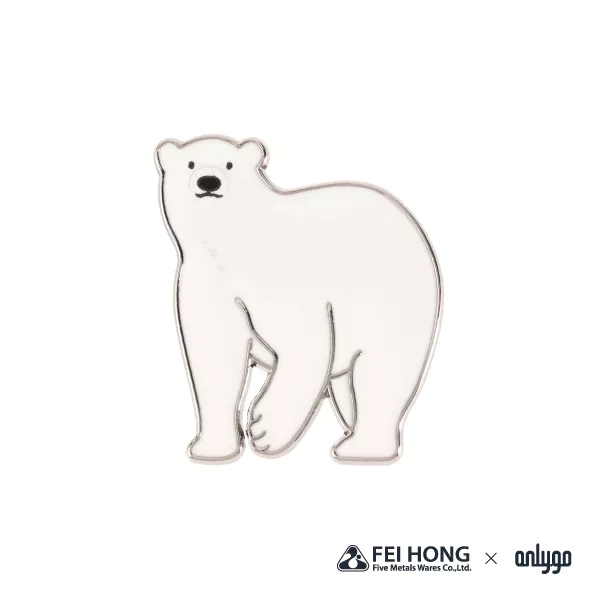 The Front Side Of Animal Shaped Magnetic Badge Polar Bear