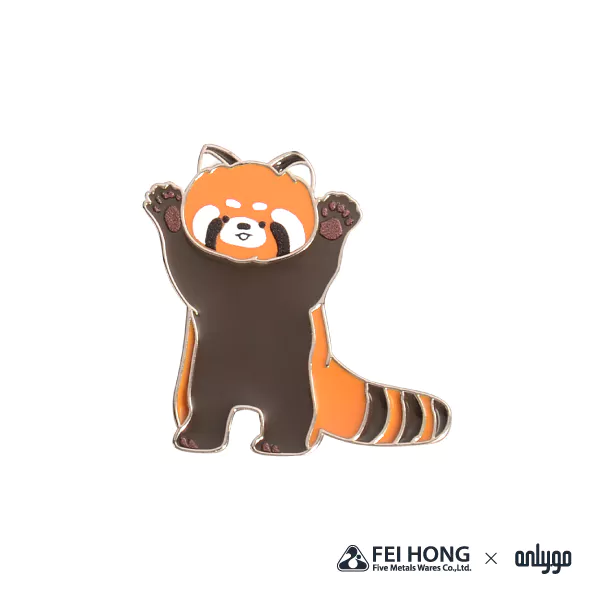 The Front Side Of Animal Shaped Magnetic Badge Red Panda