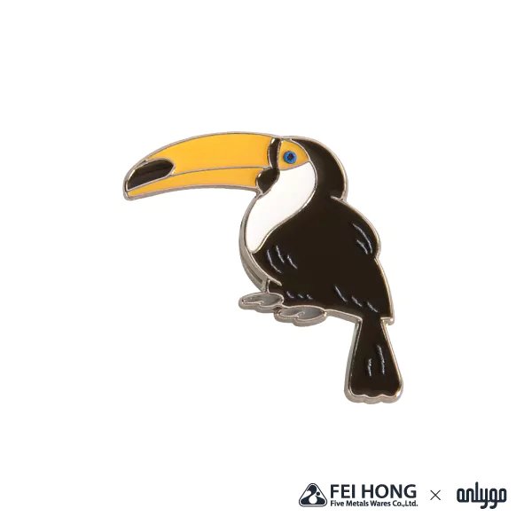 The Front Side Of Animal Shaped Magnetic Badge Toco Toucan