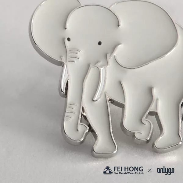 The Soft Enamel Pin Effect Of Animal Shaped Magnetic Badge African Elephant