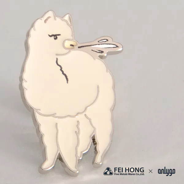 The Soft Enamel Pin Effect Of Animal Shaped Magnetic Badge Alpaca