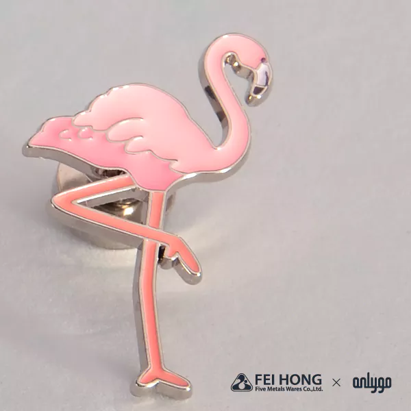 The Soft Enamel Pin Effect Of Animal Shaped Magnetic Badge American Flamingo