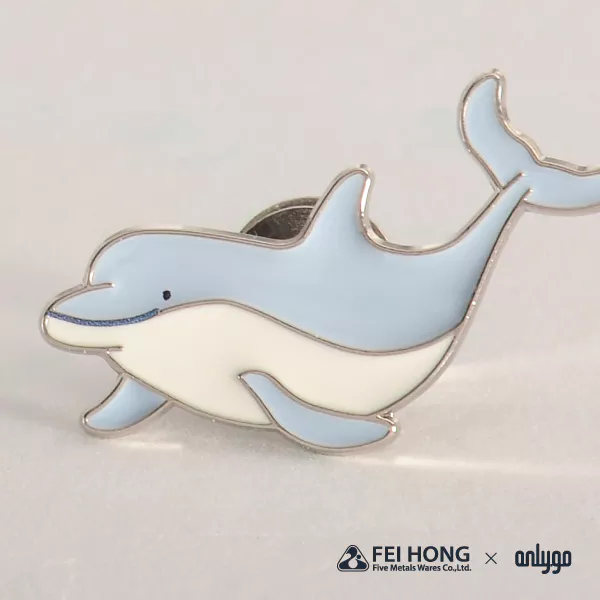 The Soft Enamel Pin Effect Of Animal Shaped Magnetic Badge Bottlenose Dolphin