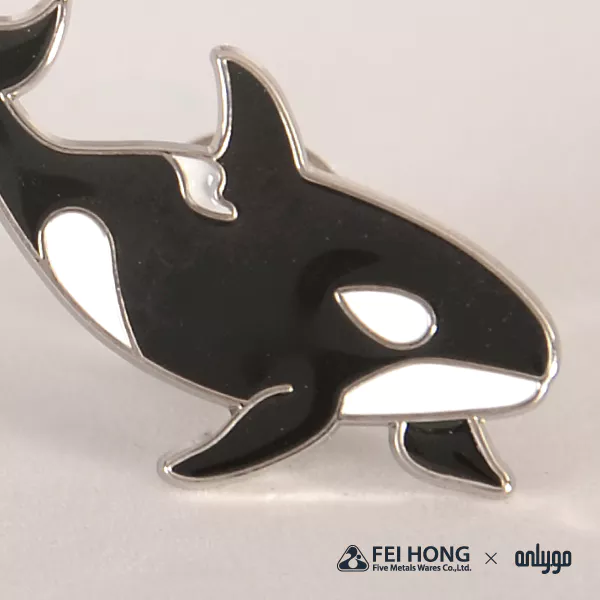 The Soft Enamel Pin Effect Of Animal Shaped Magnetic Badge Killer Whale