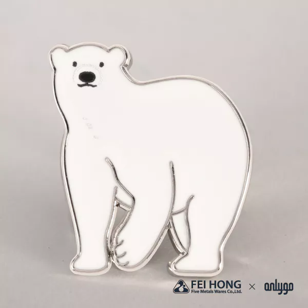 The Soft Enamel Pin Effect Of Animal Shaped Magnetic Badge Polar Bear