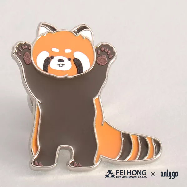 The Soft Enamel Pin Effect Of Animal Shaped Magnetic Badge Red Panda