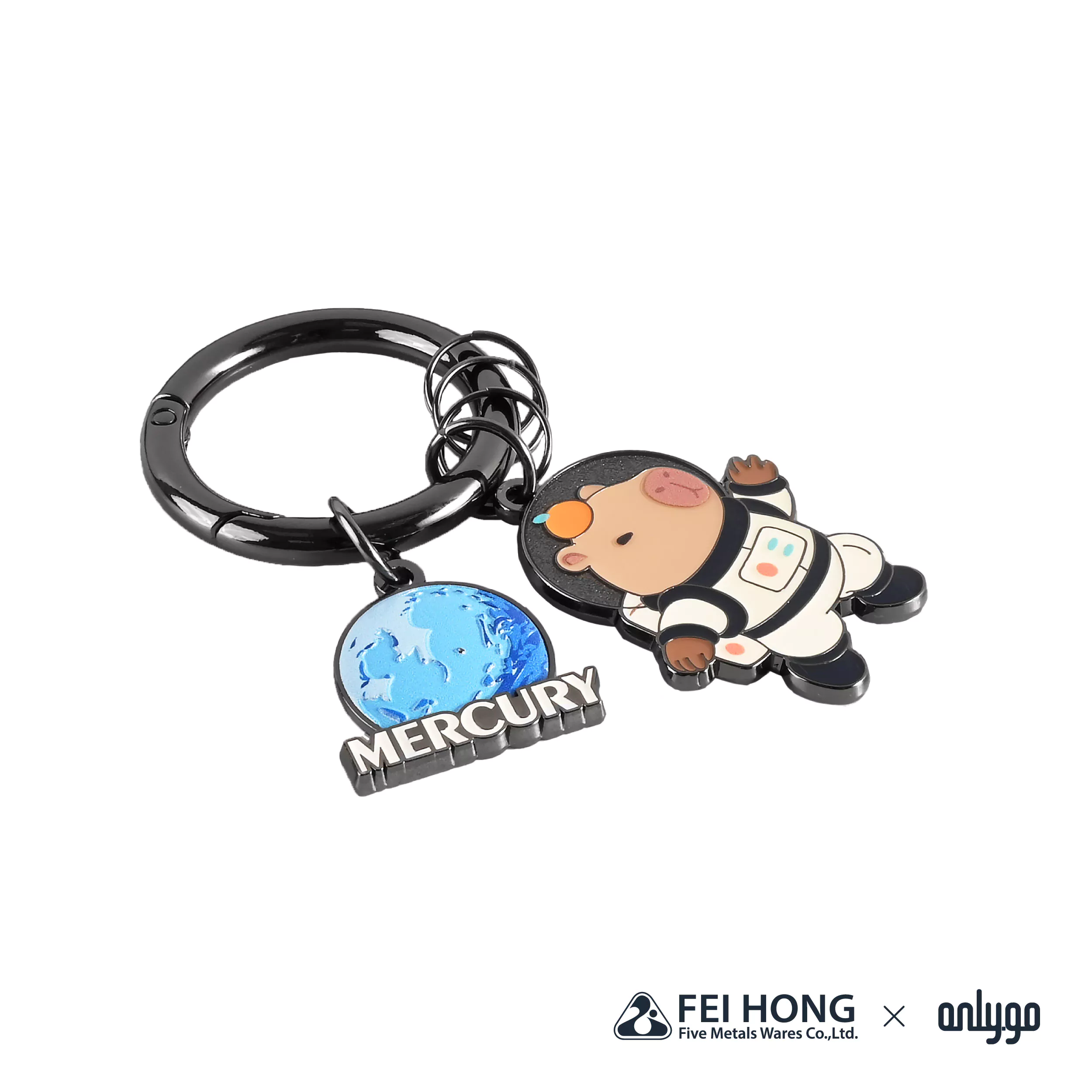 CJ C080A 動物太空人鑰匙圈 水星X水豚 FH 03