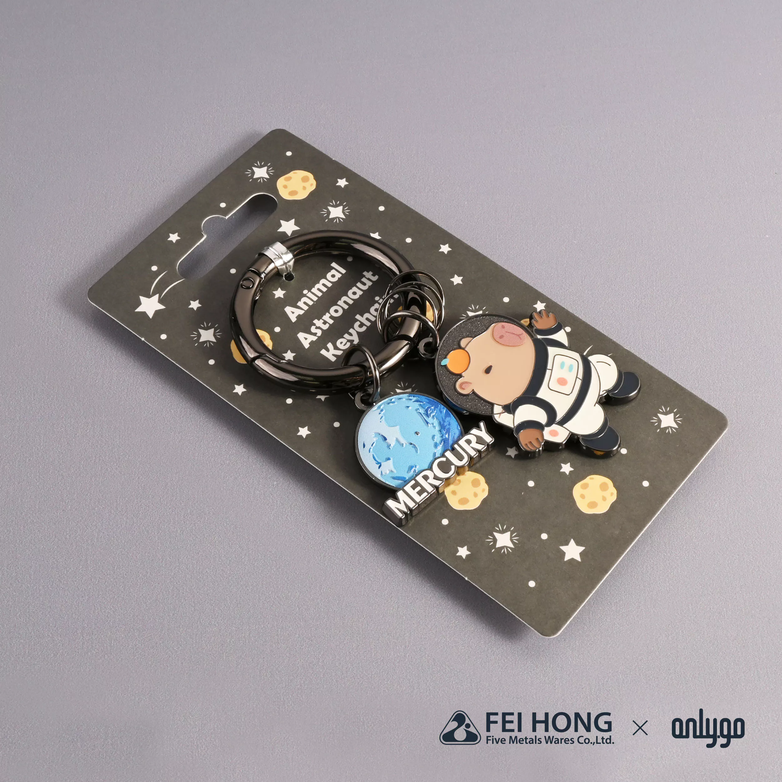 CJ C080A 動物太空人鑰匙圈 水星X水豚 FH 05