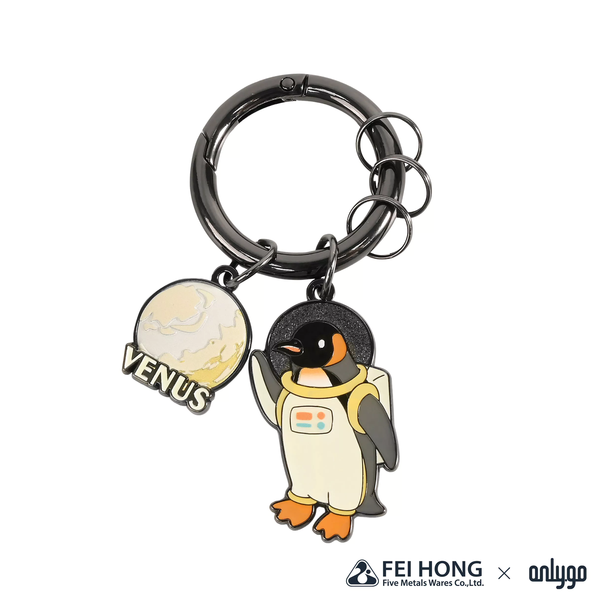 CJ C080B 動物太空人鑰匙圈 金星X國王企鵝 FH 01