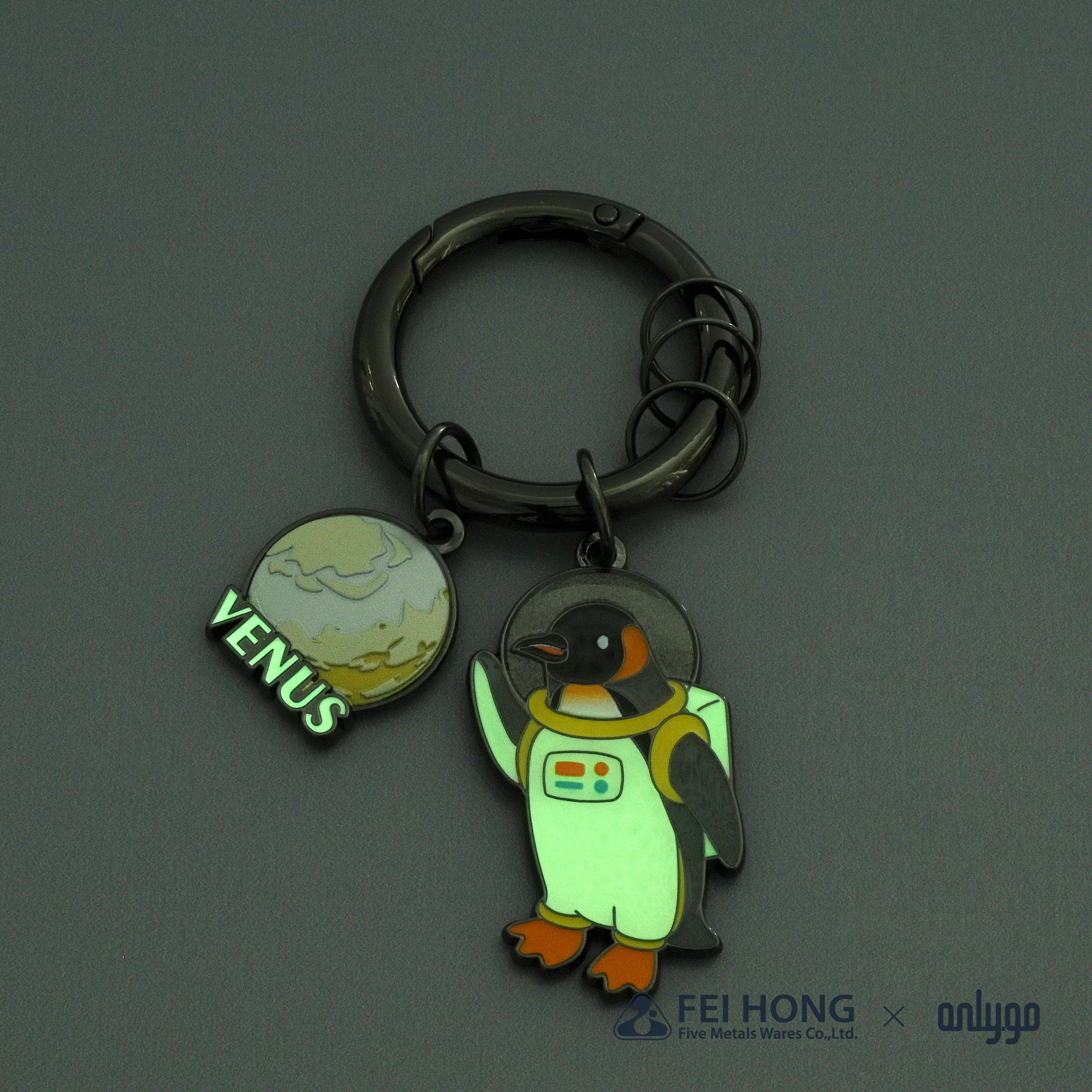 CJ C080B 動物太空人鑰匙圈 金星X國王企鵝 FH 04